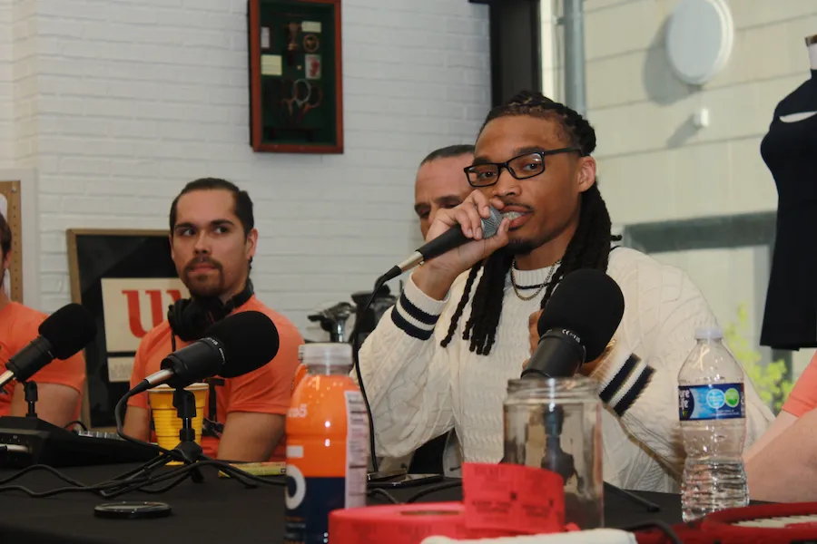 Osiris speaking at an event.